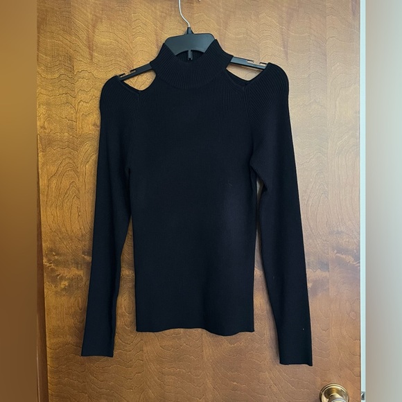 Catherine Maladrino Black Cold Shoulder Sweater Size Large NWOT - Picture 5 of 5